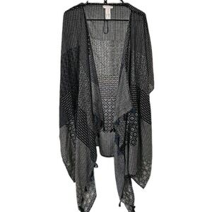 Free People Seven Seas Patchwork Print Kimono Womens One Size O/S Tassel Boho